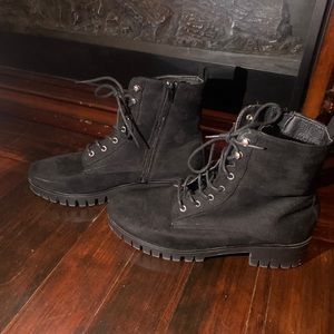 Black combat boots